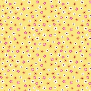 Ditsy daisies yellow pink orange Regular Scale by Jac Slade