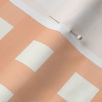 1 inch Large Pantone Color of the Year 2024 Peach Fuzz gingham check - Soft peach cottagecore country plaid - perfect for wallpaper bedding tablecloth - vichy check