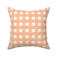 1 inch Large Pantone Color of the Year 2024 Peach Fuzz gingham check - Soft peach cottagecore country plaid - perfect for wallpaper bedding tablecloth - vichy check