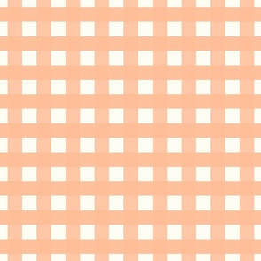 1 inch Large Pantone Color of the Year 2024 Peach Fuzz gingham check - Soft peach cottagecore country plaid - perfect for wallpaper bedding tablecloth - vichy check