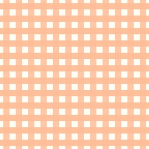 3/4 inch Medium Pantone Color of the Year 2024 Peach Fuzz gingham check - Soft peach cottagecore country plaid - perfect for wallpaper bedding tablecloth - vichy check