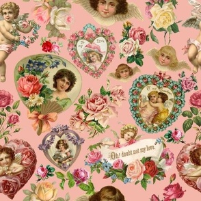 Victorian Valentines - Pink - LARGE