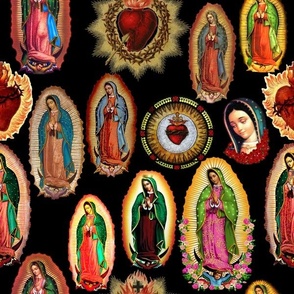 Virgin of Guadalupe - Black - LARGE