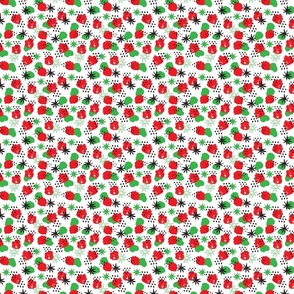 Abstract strawberry explosion red and white