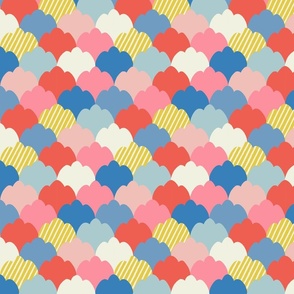 Modern Scallop Pattern in multicolour