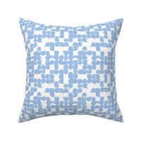 Mid-century abstract geometric retro  minimalist shapes pastel baby blue on white