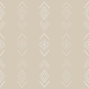 Tribal Stripe White Tan