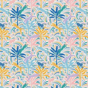 Big Cats and Palm Trees - Colorful Jungle Decor / Medium