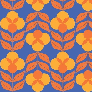 70´s Floral Pattern - ornage