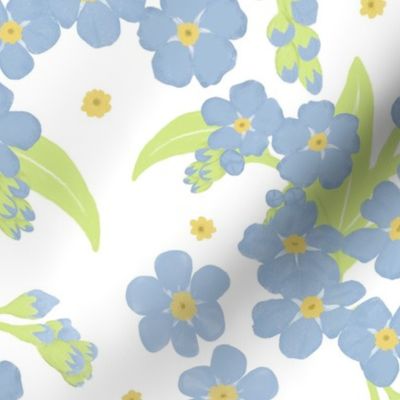 Soft Blue Forget-me-not Flower | Medium Scale