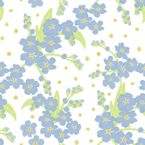 Soft Blue Forget-me-not Flower | Medium Scale