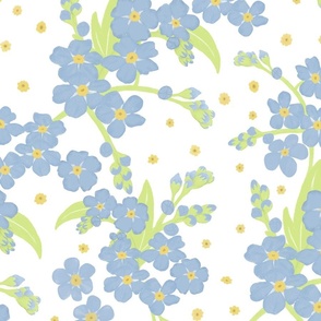 Soft Blue Forget-me-not Flower | Large Scale