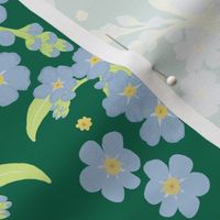 Forget-me-not Flower on Emerald Green | Small Scale