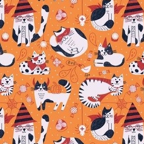 Cats in Autumn Outfits - with a Halloween vibe