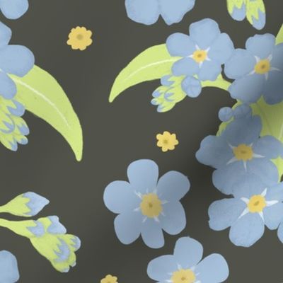 Forget-me-not Flower on Sage | Large Scale