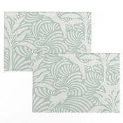 Big Cats and Palm Trees - Jungle Decor in Light Mint / Large