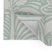 Big Cats and Palm Trees - Jungle Decor in Light Mint / Large