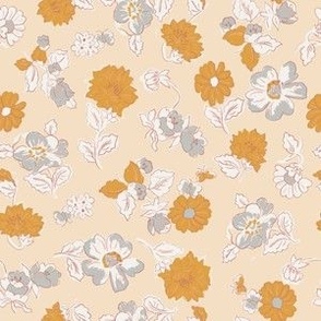 vintage flour sack florals on apricot small