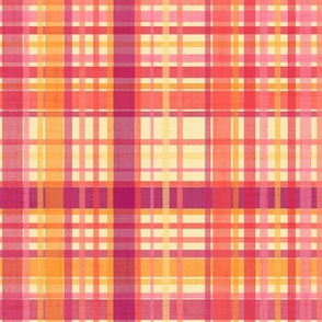 Cheerful Plaid Checks Retro Red Pink Orange