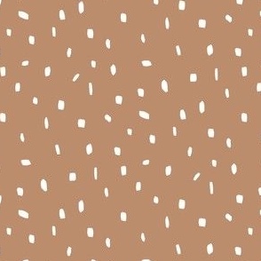Modern Polka Dots White and Copper Brown