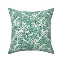Big Cats and Palm Trees - Jungle Decor in Pine Green / Medium