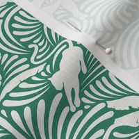 Big Cats and Palm Trees - Jungle Decor in Pine Green / Medium