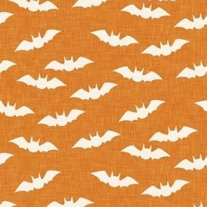 (small scale) bats - cute halloween - vintage orange - C22