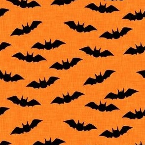 (small scale)  bats - cute halloween - black/orange - C22