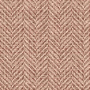 Tweed Herringbone Woollen Cloth Terracotta Brown