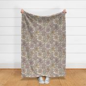 Victorian Peony Floral Taupe Neutral Greys