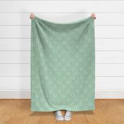 Lace Hearts on Pale Green Nappy Faux Velvet