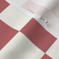 CHECKS DARK BLUSH PINK OFF WHITE 2 INCH