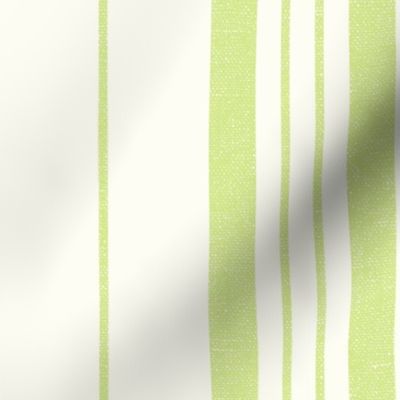 Linen Ticking Stripe in Honeydew  green