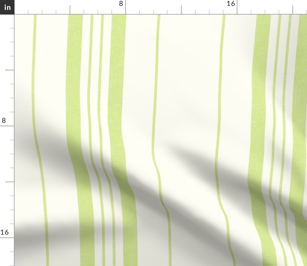 Linen Ticking Stripe in Honeydew  green