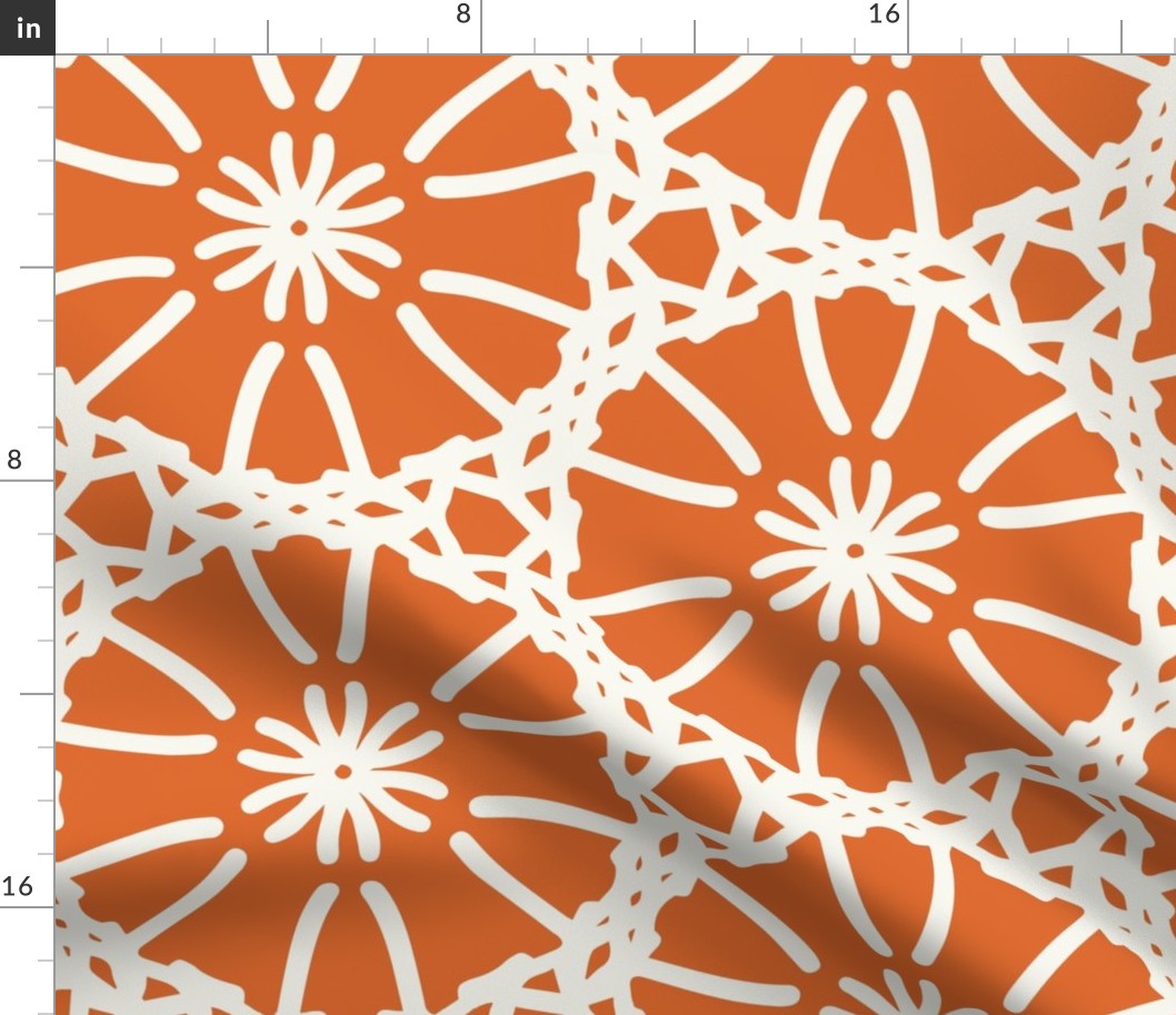 Twirly Girl  Geometric Orange Ivory Jumbo Scale