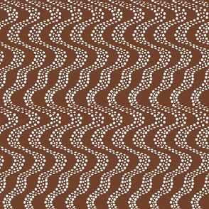 Polka Dot Waves on Cinnamon Brown #6F422B