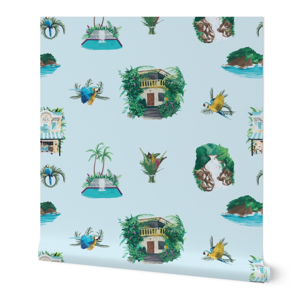 Full Color Costa Rica Tropical Retreat Toile de Joie Print