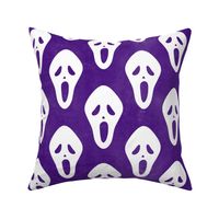 Large Scale White Halloween Scream Face Masks on Purple