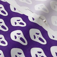 Small Scale White Halloween Scream Face Masks on Purple