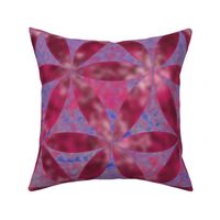 Batik Inspired Interlocked Circles in Pink and Blue Large Scale