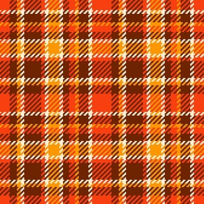 Large 70s Tartan orange yellow brown MCM