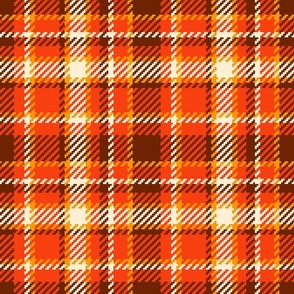 Large 70s Tartan orange cream brown MCM