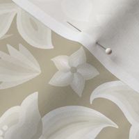 Embroidered Lilies XL wallpaper scale in French Gray by Pippa Shaw