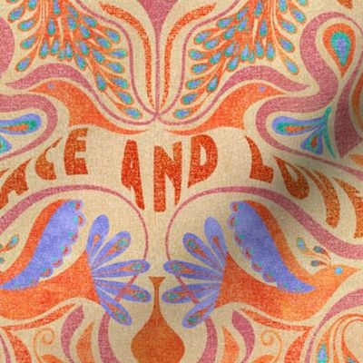 Psychedelia 70s GOOD VIBES PEACE AND LOVE