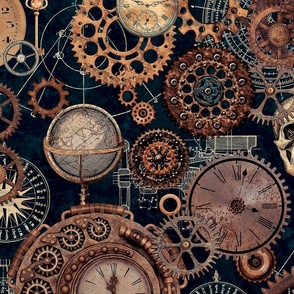 Clock Gears Fabric, Wallpaper and Home Decor | Spoonflower