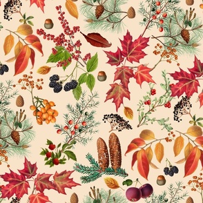 Autumn Mood Vintage Botanical Pattern