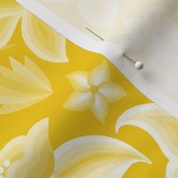 Embroidered Lilies XL wallpaper scale in sunshine yellow by Pippa Shaw