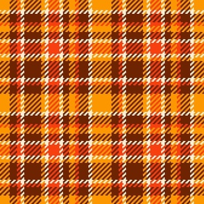 Large 70s Tartan yellow orange brown MCM