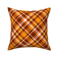 Large 70s Tartan yellow brown diagonal MCM