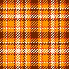 Large 70s Tartan yellow cream brown MCM